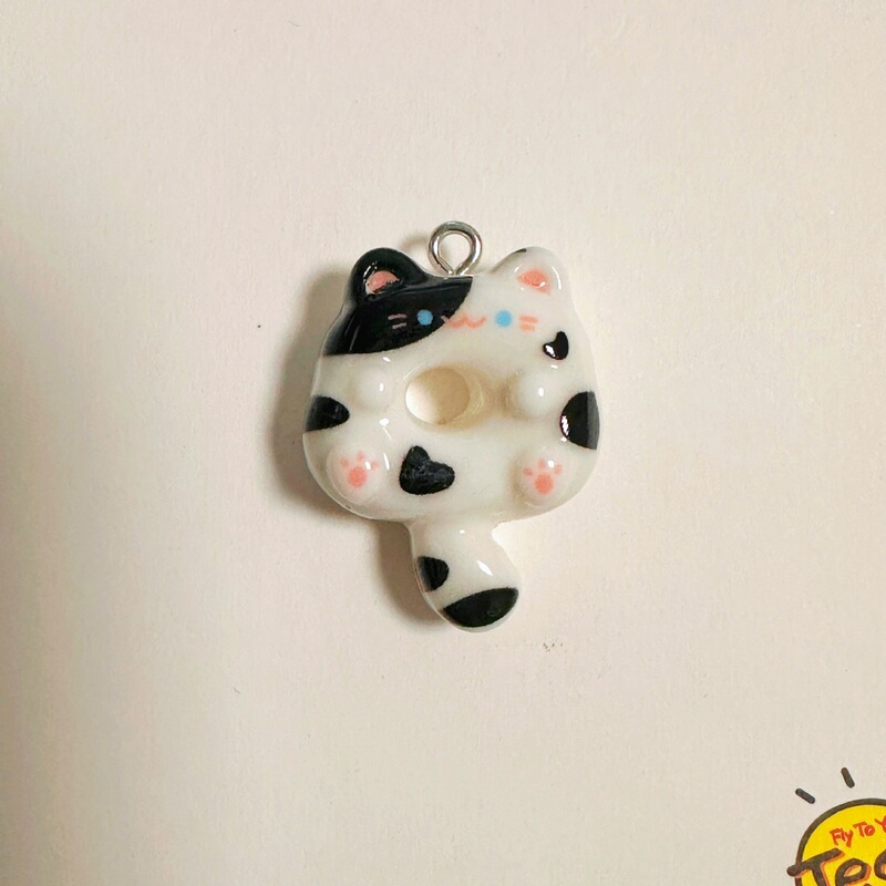 猫咪甜甜圈树脂吊坠diy首饰项链手链耳坠挂件钥匙扣创意礼品配件|undefined