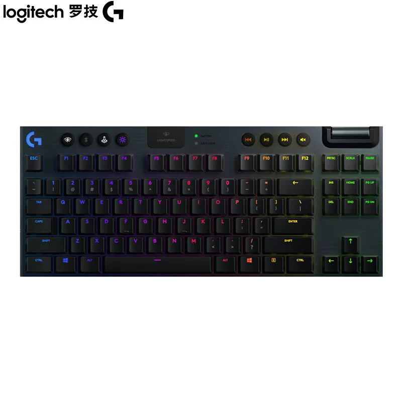 Логитек (G) G913 TKL механическая беспроводная Bluetooth клавиатура с двойной моделью RGB подсветкой, маленький размер без цифровой клавиатуры