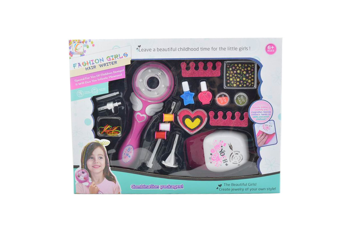 Juguetes de maquillaje transfronterizos perforación de clavo juguetes para chicas juguetes caseros juguetes de perforación de cabello juguetes automáticos image 11