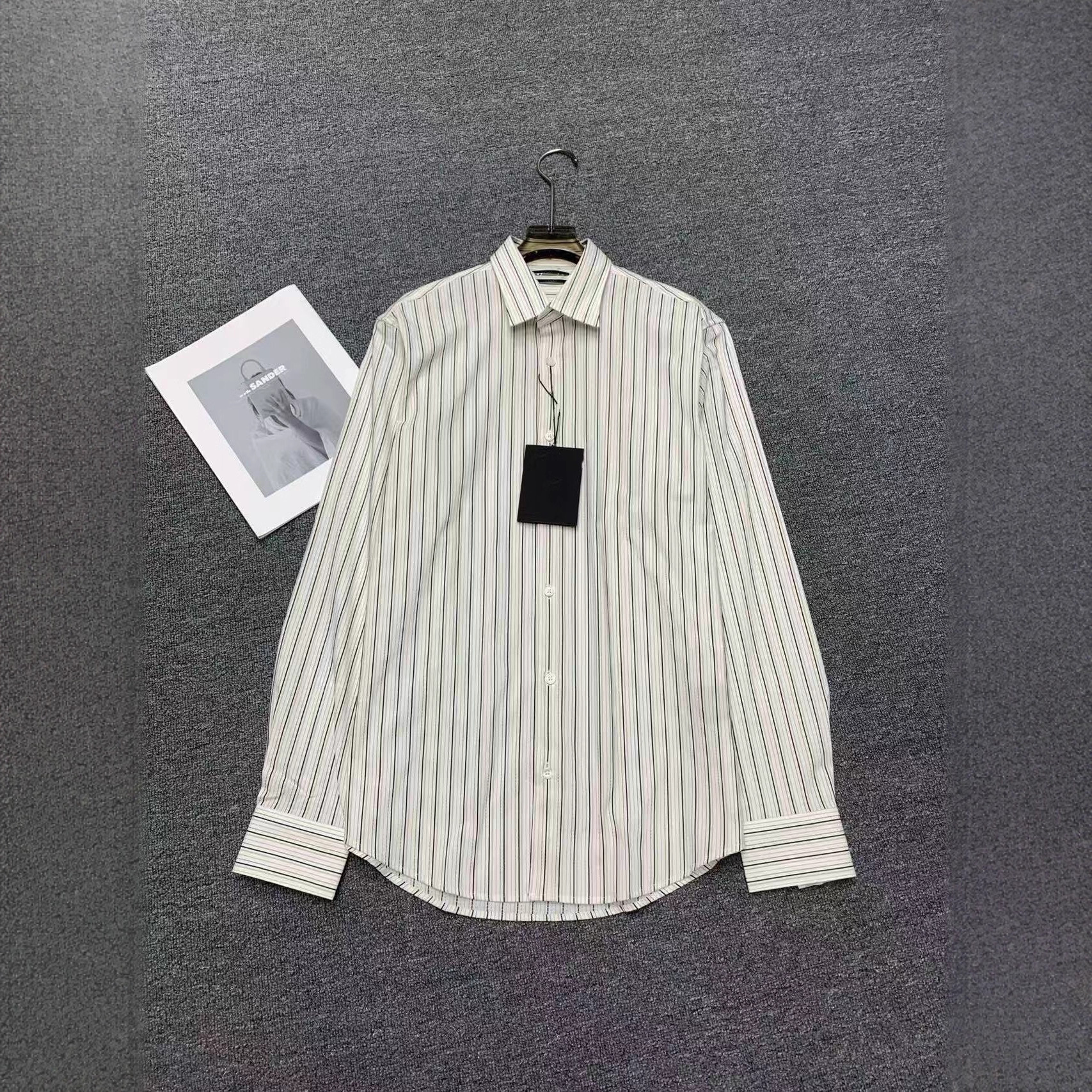 欧洲-Z亚男装2025春夏新款撞色条纹商务休闲长袖衬衣男女免烫衬衫