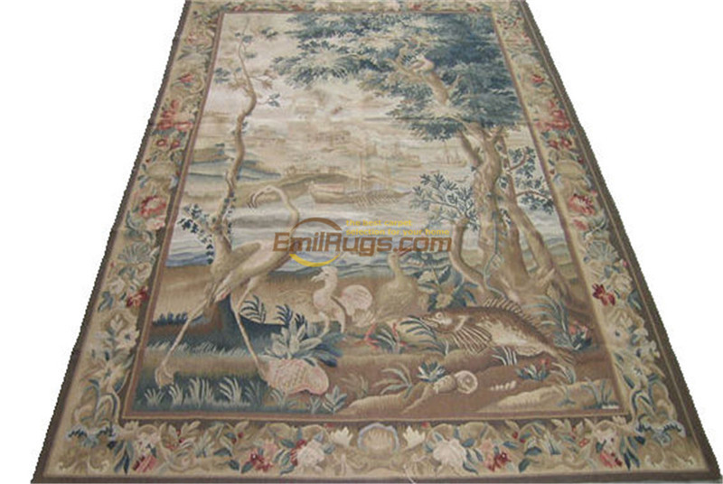 Pure Wool Embroidered Aubusson Handmade American-Style Corridor Tapestry Pure Wool Embroidered Aubusson Handmade American-Style Corridor Tapestry 