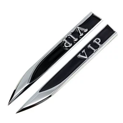 Metal Side Label Blade Car Plate Side Label Blade Decorative Sticker Leaf Sticker Modified Label Metal Sticker Personalized Car Sticker (Body sticker) - a-pair-of-vip-red