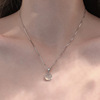 Pendant white jade, small necklace, design chain for key bag , advanced accessory, internet celebrity, trend of season, light luxury style, high-quality style