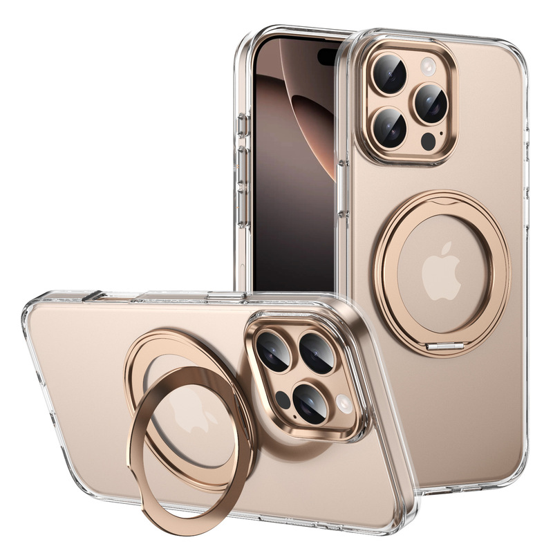 Rotating Magnetic 360 Degree Metal Mobile Phone Protective Case Iphone16 Iphone15Promax Protective Case Cross-Border