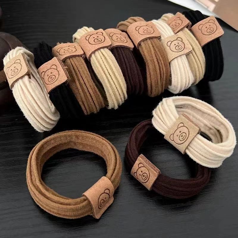 Banda de pelo de oso alta cola de caballo banda de goma corbata de pelo femenino cuerda de pelo alto elástico grueso bola gruesa cuerda de pelo accesorios para el cabello femenino image 3