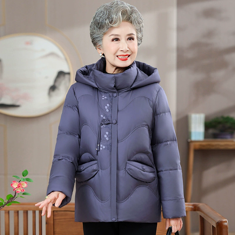 Мама зимний пуховик 2024 новый средний и пожилой женский зимний холод теплая бабушка мода теплая куртка