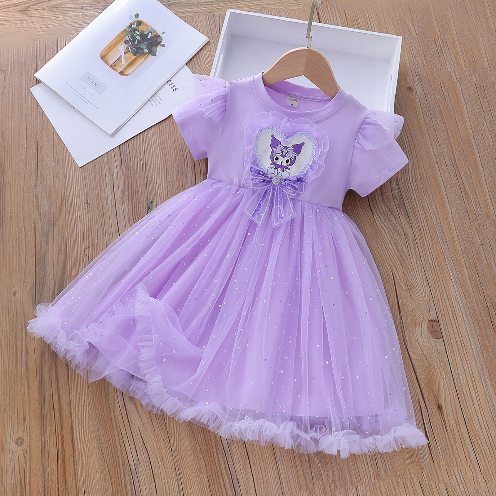 Girls' Dress Summer 2026 New Style Baby Girl Summer Dress Children's Princess Dress Thin Kuromi Tulle Dress