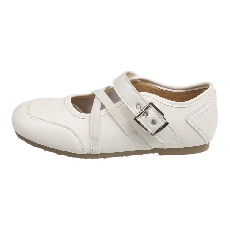Zapatos franceses con falda superficial para mujeres 2026 verano nuevos zapatos de ballet planos mary-zhen zapatos de cuero coreanos