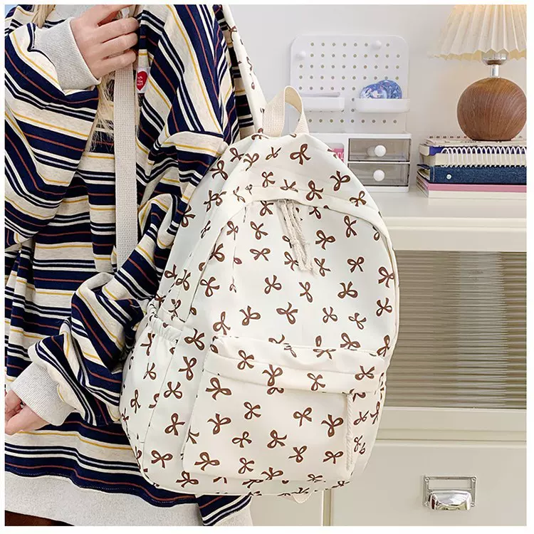 书包女ins日系少女学院风蝴蝶结背包韩版原宿大容量可爱双肩包女