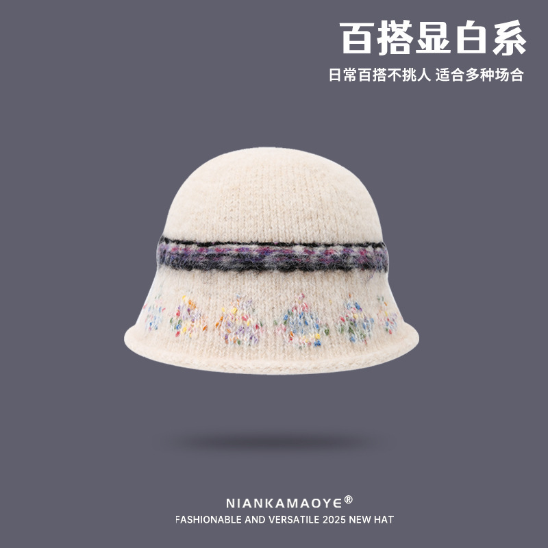 冬季韩版显脸小羊羔绒渔夫帽日系网红同款气质素雅遮脸盆帽水桶帽|undefined