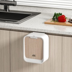 軽豪華キッチン誘導ゴミ箱壁掛け家庭用蓋付きトイレ木目スマートキッチン余掛式収納