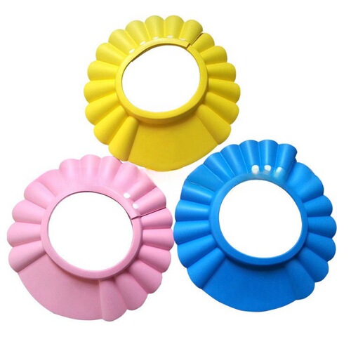 Children's shower hat wholesale baby bath cap baby hair wash hat waterproof ear protection adjustable kids bath cap