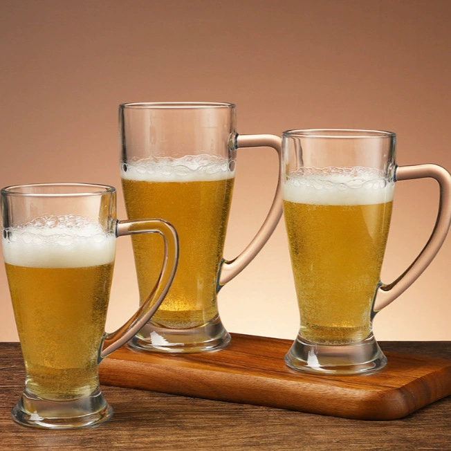 Прозрачная стеклянная чашка большой емкости с толстым крафтовым стаканом для пива KTV Home Net Red пшеничная кружка для пива