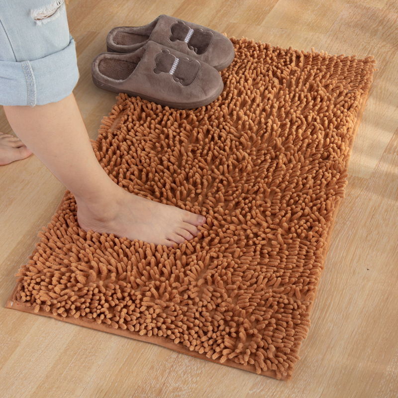 Alfombra de baño de chenille antideslizante absorbente de secado rápido resistente a manchas