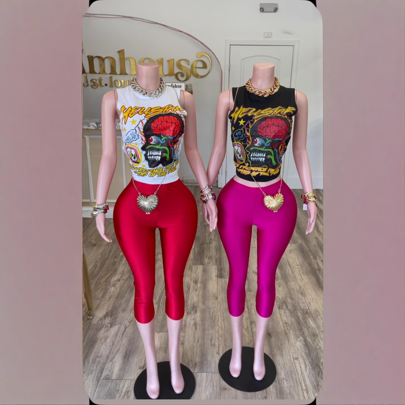 Y300704 Cartoon Graphic T-Shirt宿灰泥哥特 Oversized T-Shirt Set