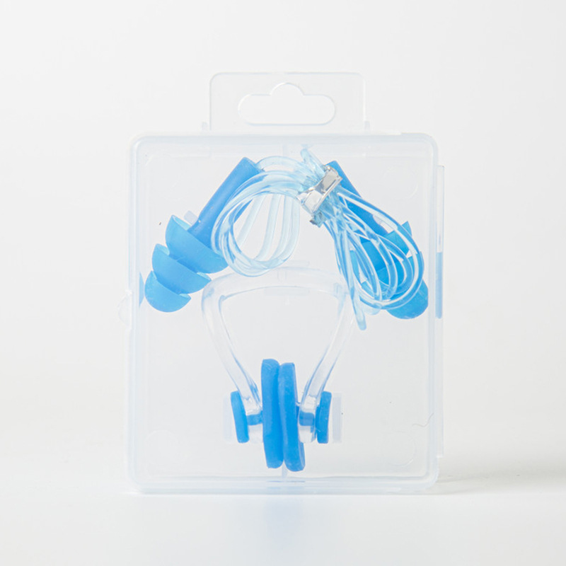 2025 直販水泳コード付き耳栓ノーズクリップ窒息防止独立箱入り水泳ノーズクリップ箱入り防水耳栓
