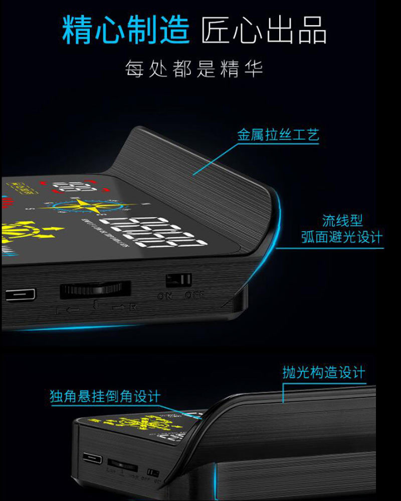 Navigation Version Usb-Powered Car Hud Head-Up Display Universal High-Definition Portable Speed Projector Q10