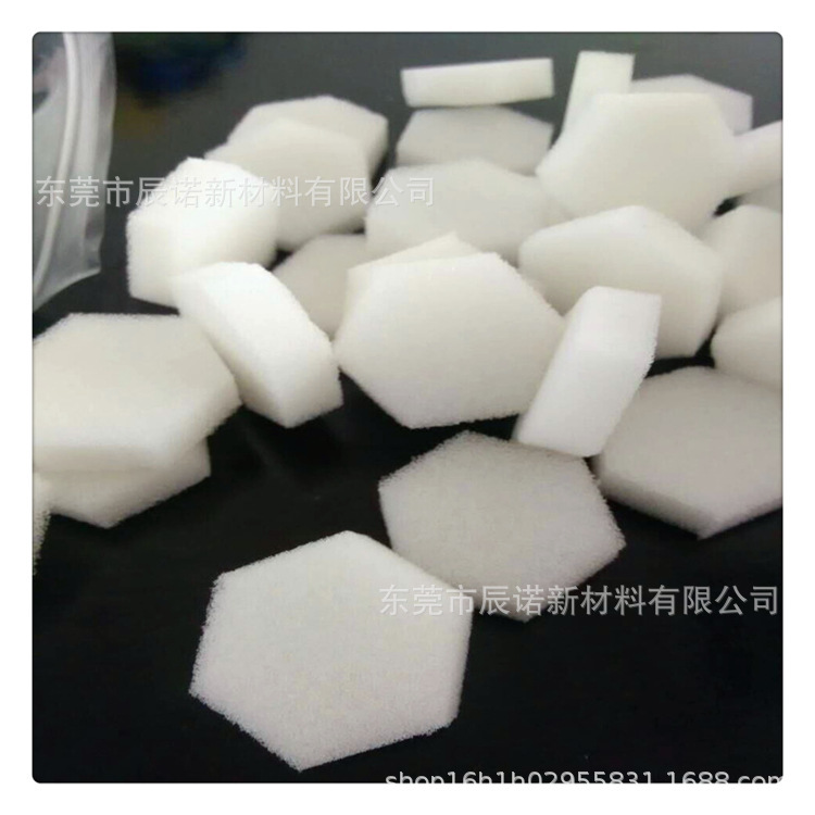 Factory wholesale 30*9mm white nail sponge hexagonal star gradient colored cotton oil absorption filter sponge