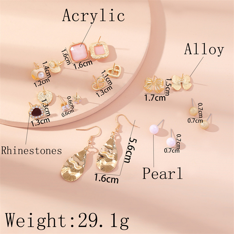 Fashion Geometric Alloy Plating Artificial Pearls Women's Earrings 1 Set display picture 5