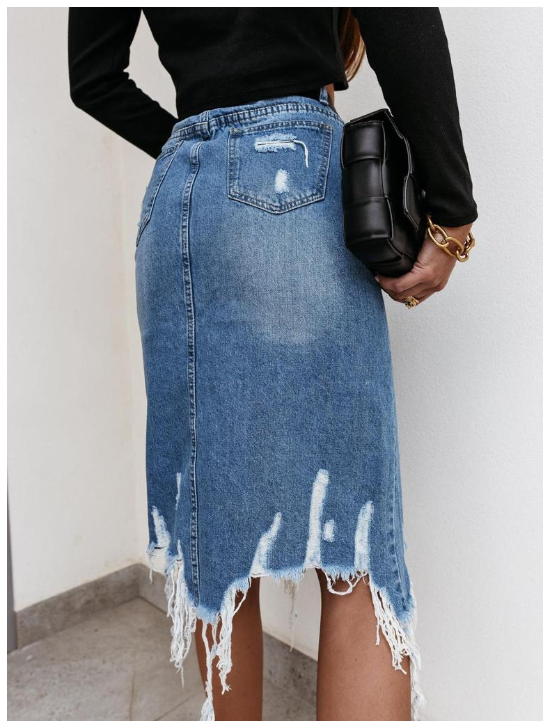 Mid-Length A-Line Denim Skirt NSJRM72197