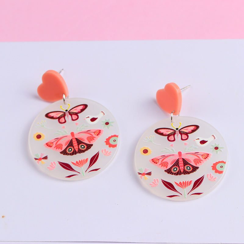 Cartoon Style Geometric Arylic Drop Earrings display picture 5