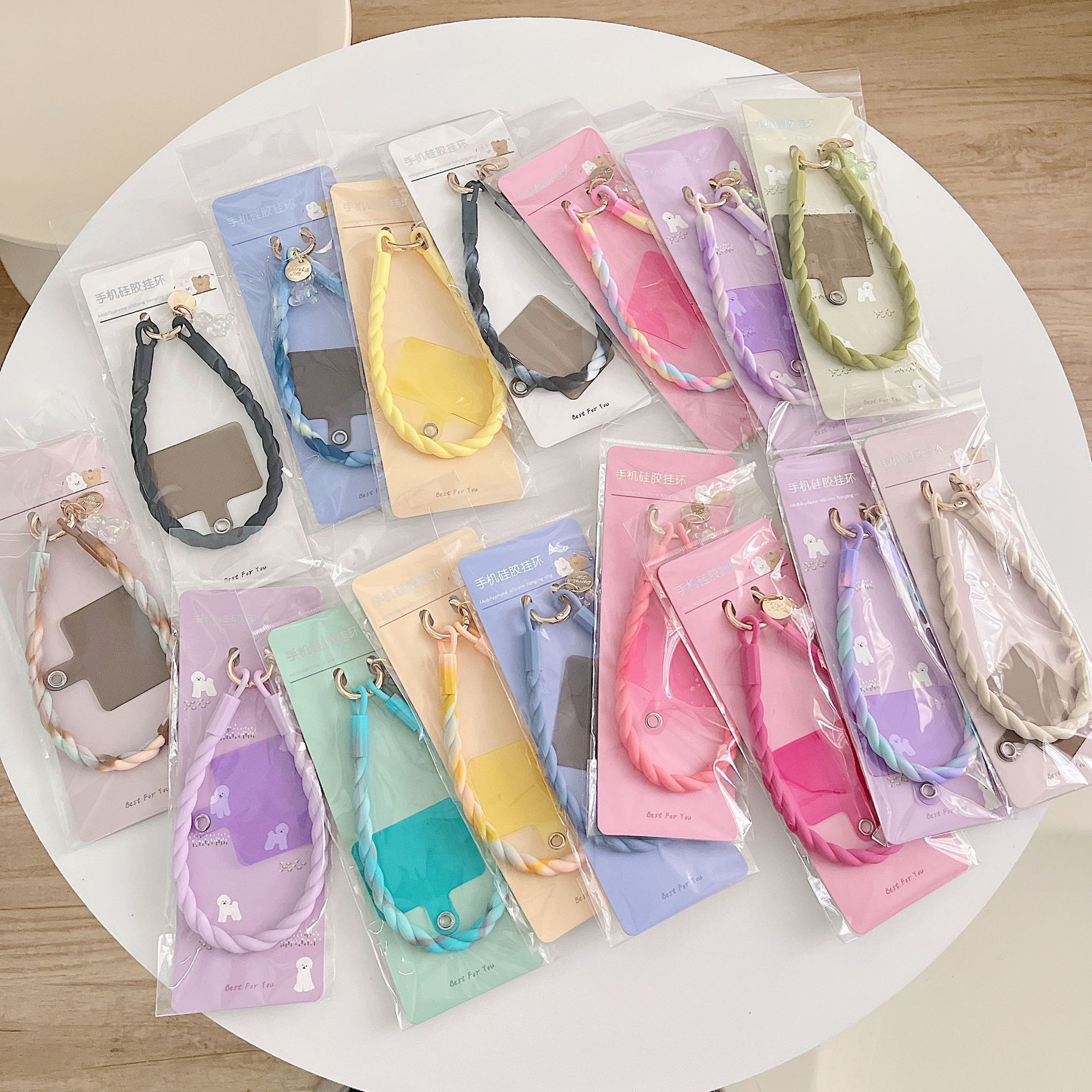 Oso luminoso cordón de teléfono móvil de silicona original anillo redondo suave cadena de teléfono móvil muñeca de silicona cordón de teléfono móvil anti-perdido