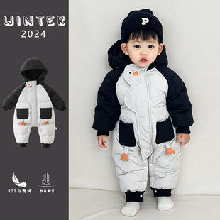 New Starting Point Clothing Baby Winter Jumpsuit Winter Clothing Baby Winter Warm down Jacket Newborn Outing Clothes