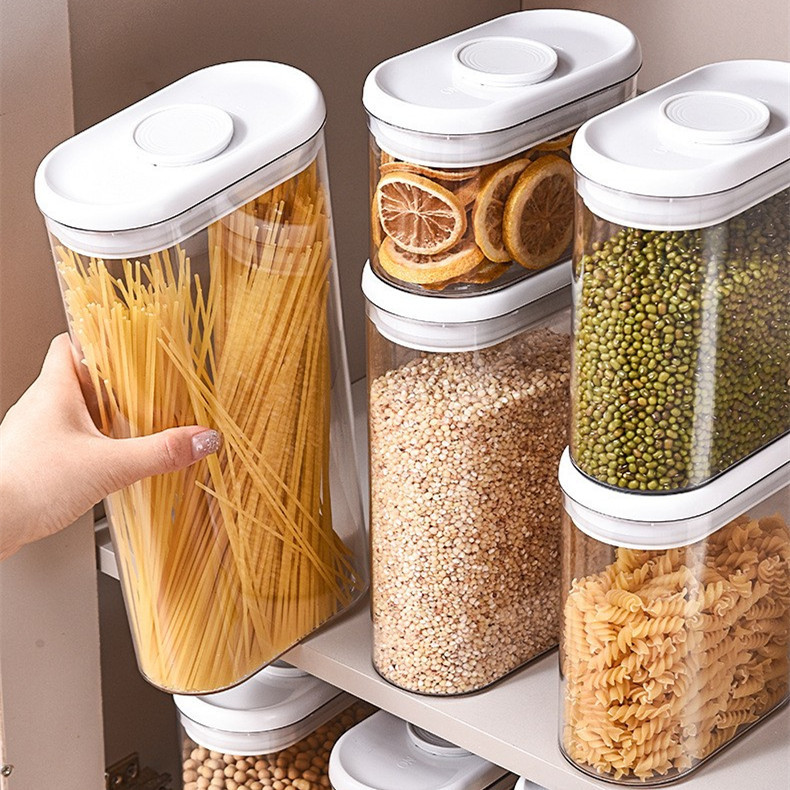 Grains Sealed Jar Sliding Lid Plastic Food Noodles Soybean Storage Jar Storage Jar Kitchen Refrigerator Storage Box