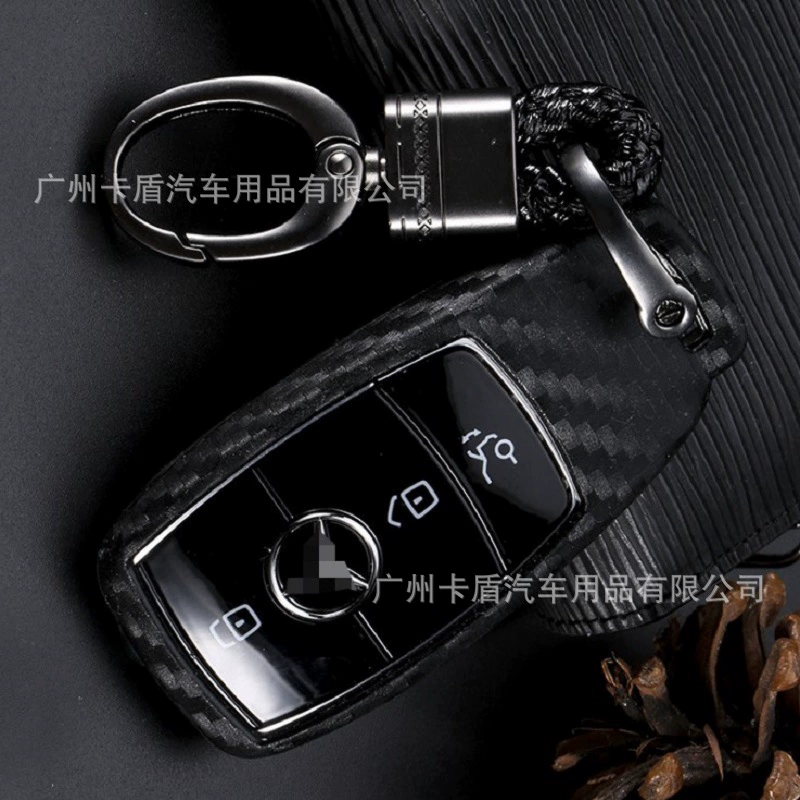 Подходит для Benz Mercedes -Benz C200 новый E300L S350GLE чехол для ключа из карбона силиконовая сумка пряжка TPU