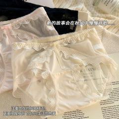 80-200 catties plus size women's underwear thin sexy pure lace mesh fat mm large size briefs