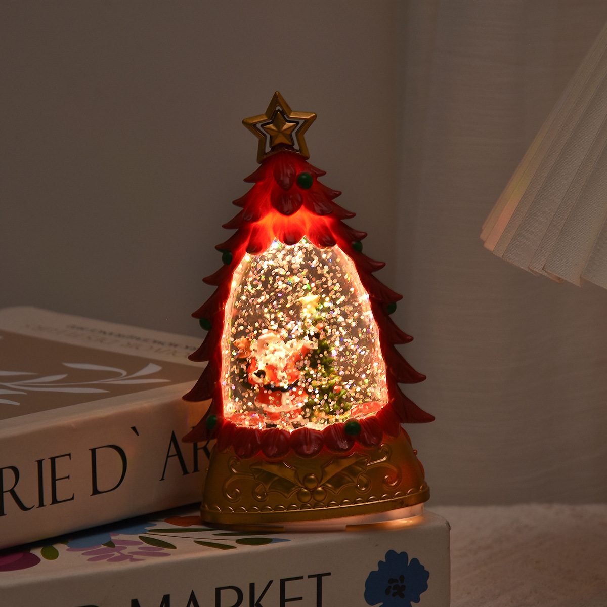 Navidad luz de vela electrónica árbol de Navidad agua vela decoración tienda escena ambiente decoración accesorios