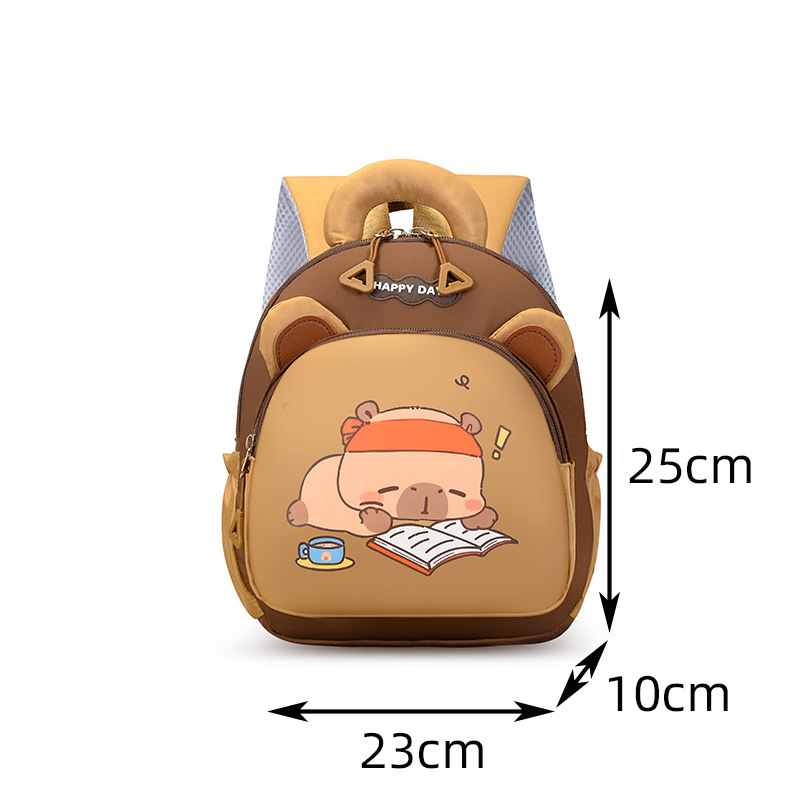 Transfronterizo nueva mochila de niñas Capibara mochila de niños 3 - 6 años de edad 5 gran capacidad mochila de jardín de infantes para niños