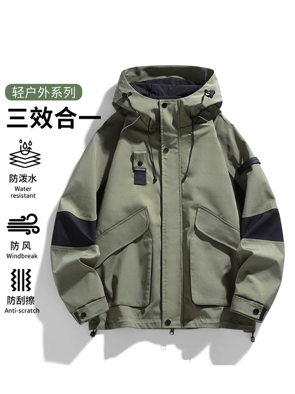 秋冬の新商品にベルベットをつけてコートを着ている男性の日系機能カジュアルな突撃服の工装と帽子のトレンドジャケット男|undefined