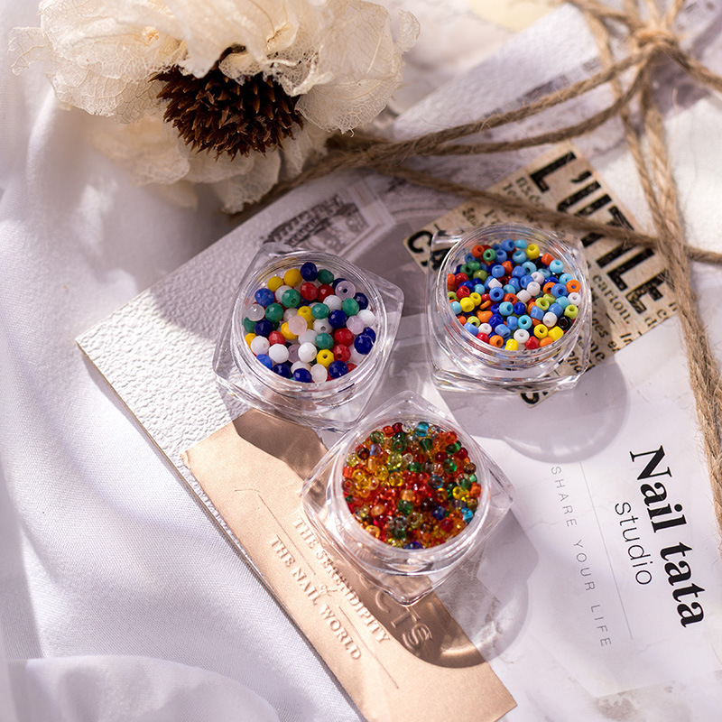 New Nail Art Jewelry Small Bead Mixed Color Nail Decoration Creative Small Fresh Designer Style Small Pearl