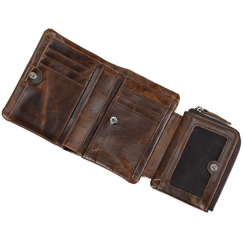 Genuine Leather Wallet Coin Bag Multi-card Top Layer Cowhide Tri-fold Short Wallet Amazon Explosions Cowhide Coin Wallet Genuine Leather Wallet Coin Bag Multi-card Top Layer Cowhide Tri-fold Short Wallet Amazon Explosions Cowhide Coin Wallet