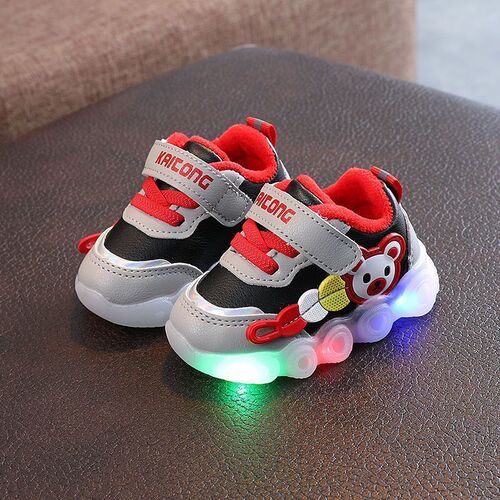  New Leather-Surface Children's Sports Shoes for 0-3 Years Old, Soft Sole, Non-Slip, Gender-Neutral Baby Shoes with Double Cotton for Warmth