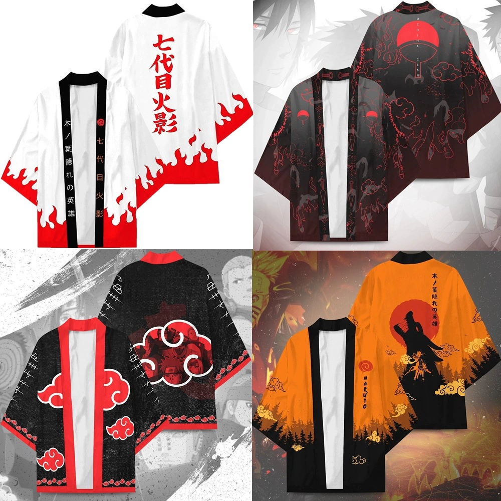 Трансграничный день Наруто семь поколений Mujo организации аниме-аниме периметр cos кимоно плащ кардиган одеяние оптом