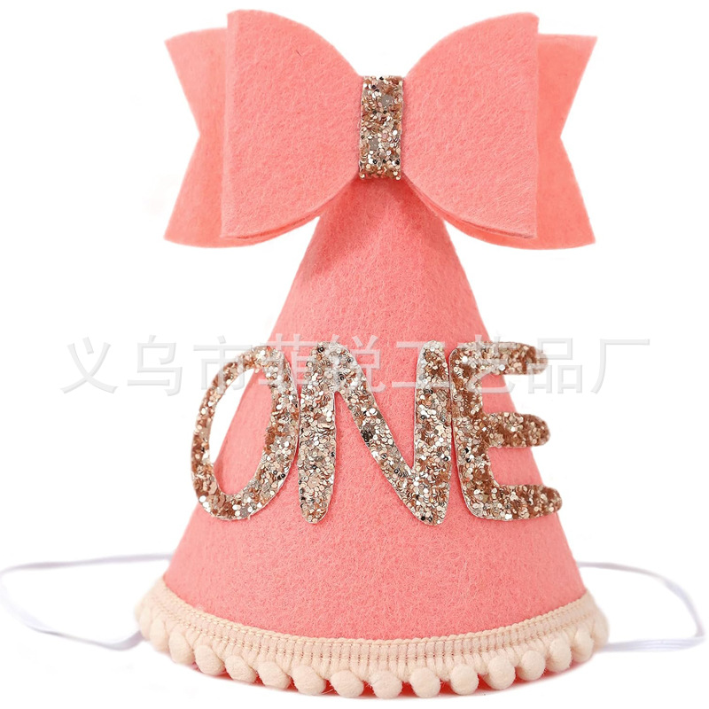 Guirnalda de Feliz Cumpleaños, Lazo Decorativo, Adorno para Pastel de Primer Cumpleaños, Bandera para Silla de Comedor, Corona, Gorro de Cumpleaños