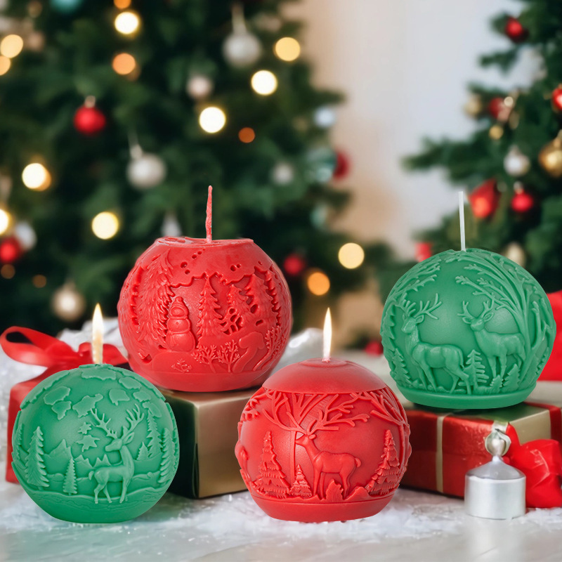 Sanxin Navidad bola de color molde de cera de banano DIY alce árbol de Navidad bola expandida piedra abrasiva nuevo producto