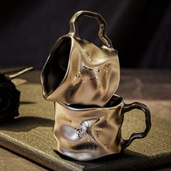 轻奢高级感陶瓷马克杯创意高颜值家用办公优雅女神咖啡杯子泡茶杯