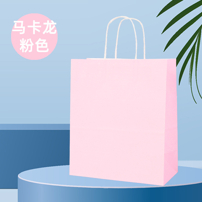 Bolsa de papel Kraft transfronteriza personalizada bolso catering embalaje para llevar ropa de embalaje regalo compras bolsa de papel degradación