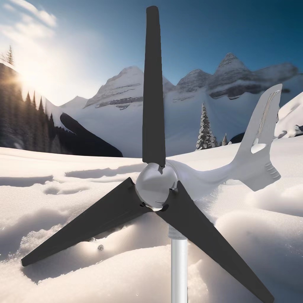 小型风力发电机风光互补路灯专用风机工程机小型300W功率微风发电