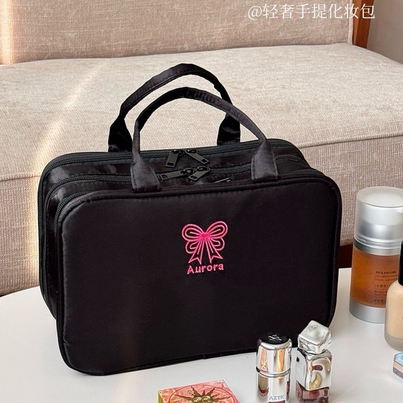 新款三层化妆包大容量分区分层便携外出旅行收纳包手提防水洗漱包|undefined