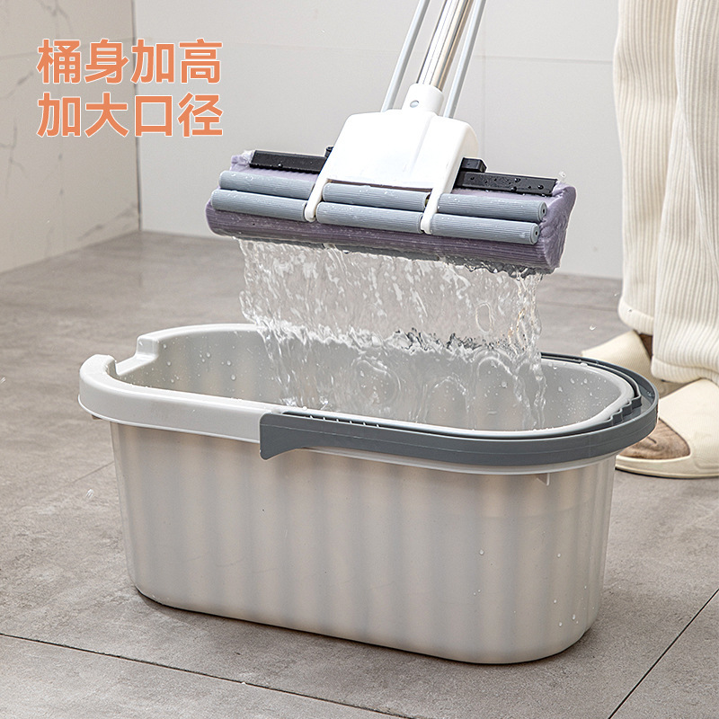 Household Thickened Extra Large Mop Bucket Water Storage Plastic Bucket Portable Flat Mop Bucket Plastic Bucket Rectangular Large Bucket