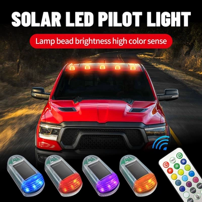 Cross-border new solar remote control roof mouse light car top light truck pickup truck top modification warning light
