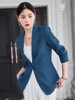 High end red small Blazer women's Korean British style OL commuting one button long sleeve suit