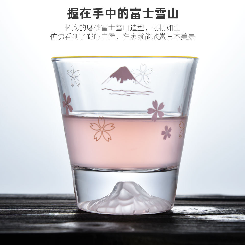 高颜值ins风玻璃烈酒杯 家用厚底小白酒杯饮料莫吉托杯子富士山杯