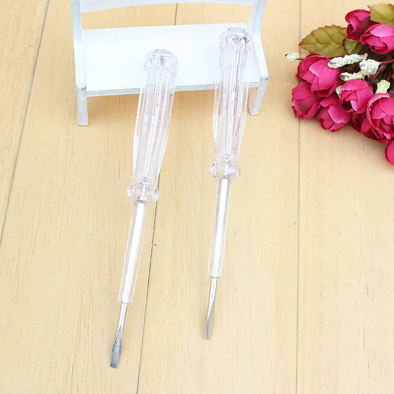 201电笔 测电笔 试电笔 亮灯式 常用水晶透明螺丝刀  一元批发