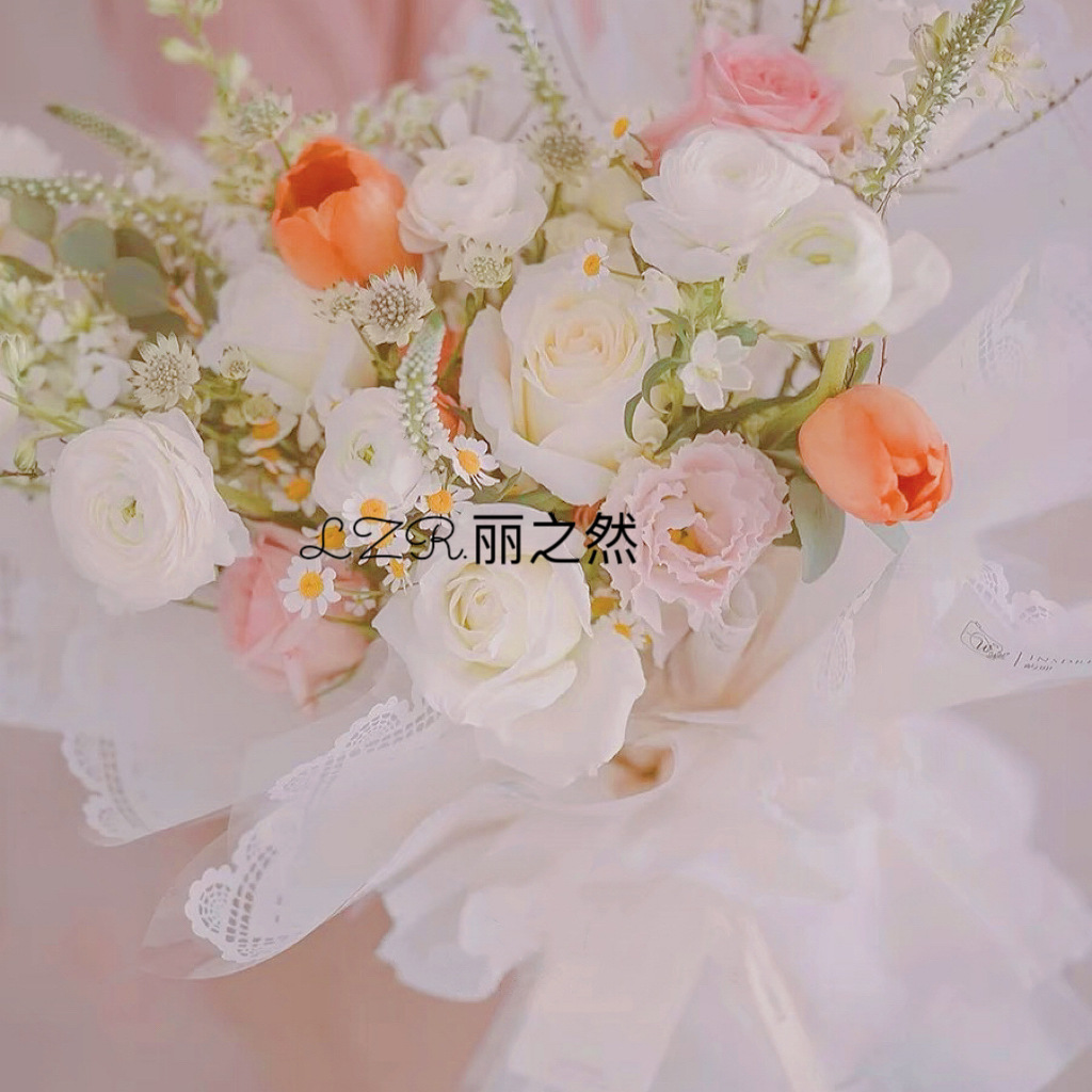 Papel de Regalo de Celofán con Encaje Impermeable para el Día de San Valentín, Papel de Envolver para Ramos de Flores