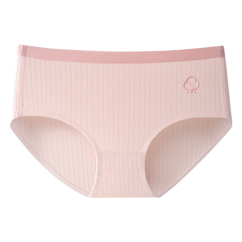 Algodón sin costuras adhesivo Mediados de cintura vaina mujer primavera y verano algodón fino antibacteriano entrepierna clima logo calzoncillos